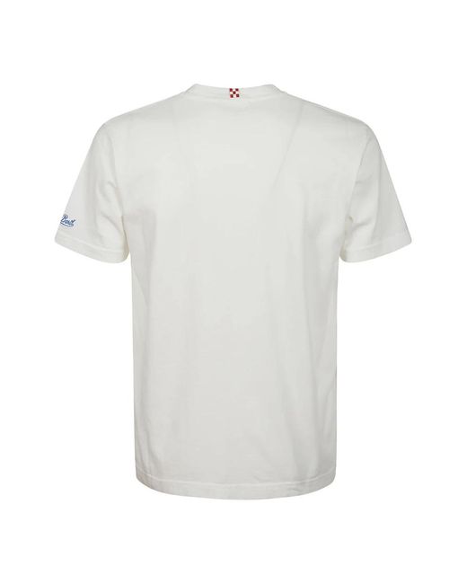 Mc2 Saint Barth Weiße baumwoll-t-shirt mit roter stickerei in White für Herren