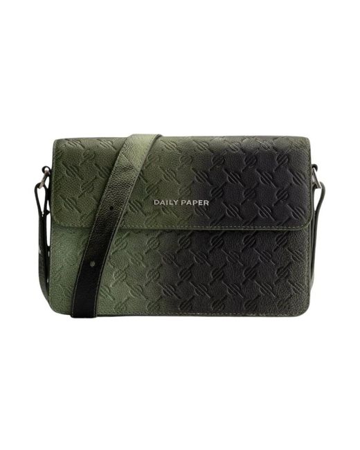 Daily Paper Silence leder schultertasche in Green für Herren
