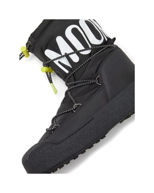 Moon Boot Schwarze flache schuhe mit pvc-details in Black für Herren