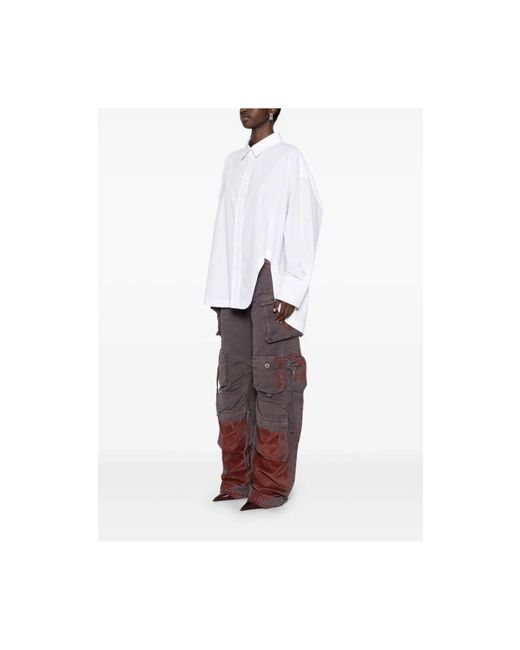 The Attico White Weiße button-up bluse mit cut-out details