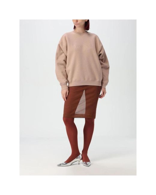 Saint Laurent Roze Sweatshirt Met Geborduurd Logo in het Brown