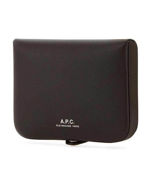 A.P.C. Dunkelbrauner lederkartenhalter in Black für Herren
