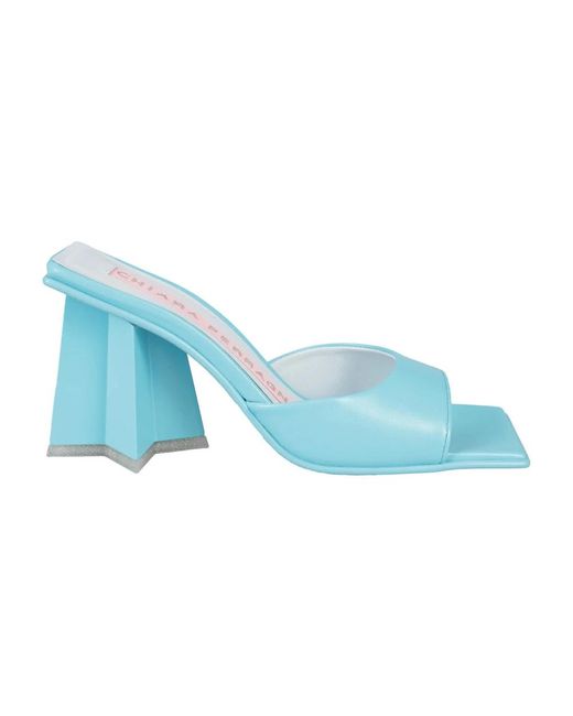 Chiara Ferragni Blue Heeled Mules