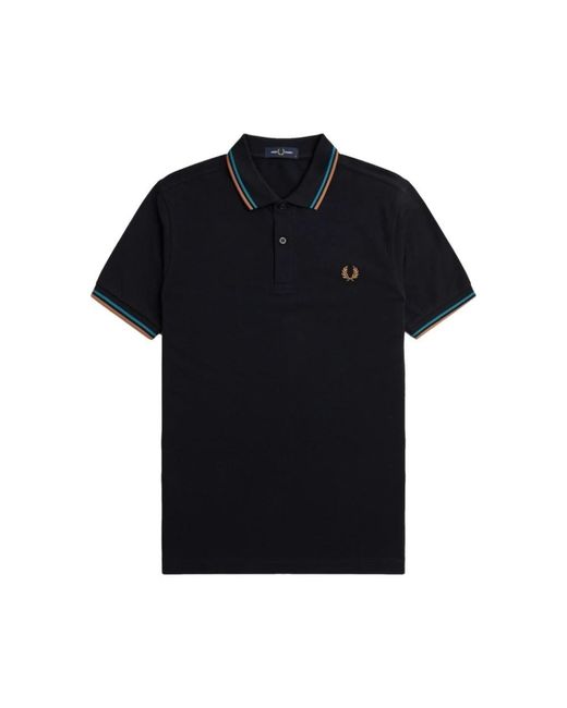 Fred Perry Tops ,Blauw ,Marino Twin Tipped Polo Shirt in het Black voor heren