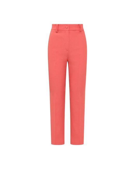 HEBE STUDIO Red Straight Trousers