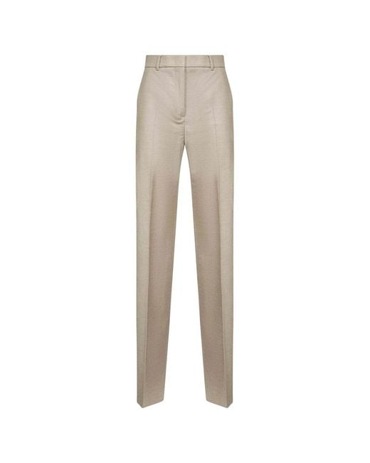 Max Mara Wollen Broek Met Persplooien in het Natural