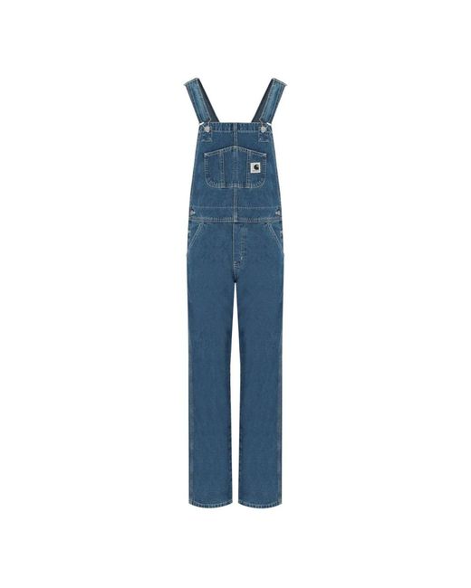 Carhartt Blue Denim Latzhose Mit Klappentaschen