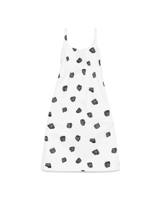 Marni White Weiße Blumenkleid Für Frauen