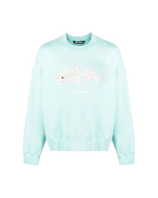 Palm Angels Blue Sweatshirts