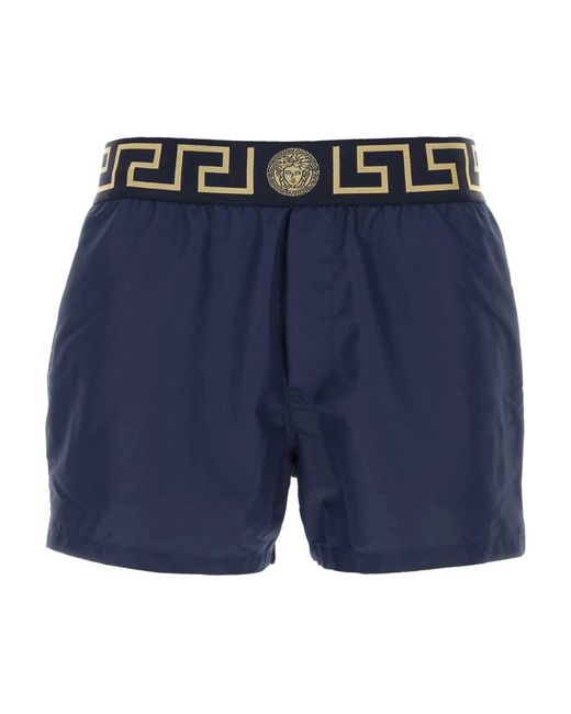 Versace Badmode ,Blauw ,Polyester Blauwe Polyester Zwemshorts in het Blue voor heren