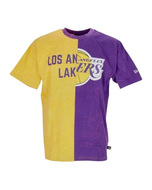 KTZ Tops ,Veelkleurig ,Katoen Los Angeles Lakers Split Grafische Tee in het Purple voor heren
