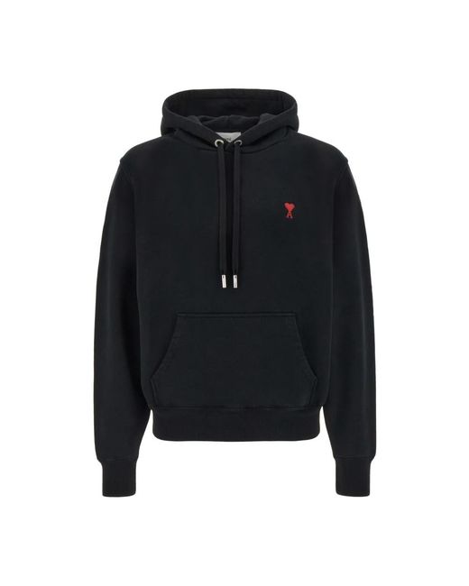 AMI Hoodies & Sweatvesten ,Zwart ,Katoen Stijlvolle Sweatshirts Voor Een Trendy Look in het Black voor heren