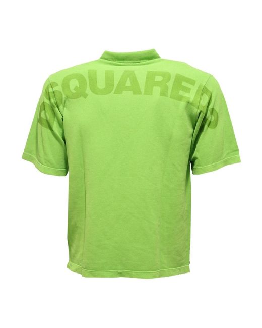 DSquared² Tops ,Groen ,Piquet Korte Mouw T-Shirt in het Green voor heren