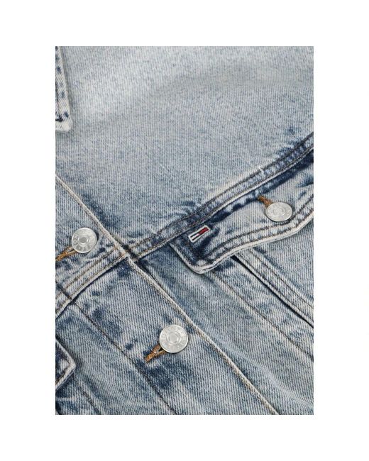 Tommy Hilfiger Gray Blaue Crop Trucker Jacke