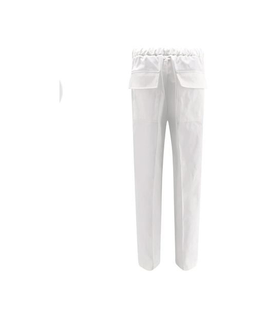 Jil Sander White Straight Trousers for men