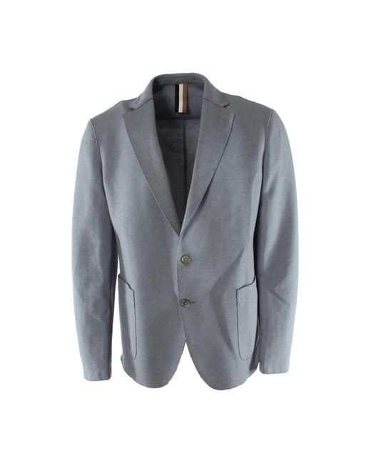 HUGO Jassen ,Blauw ,Katoen Slim Fit Blazer in het Gray voor heren