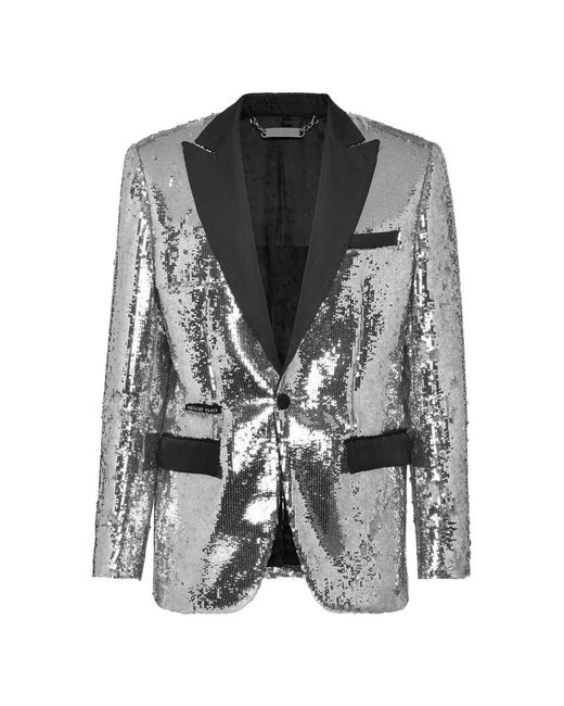 Philipp Plein Jassen ,Grijs ,Polyester Blazer Lord Fit in het Gray voor heren