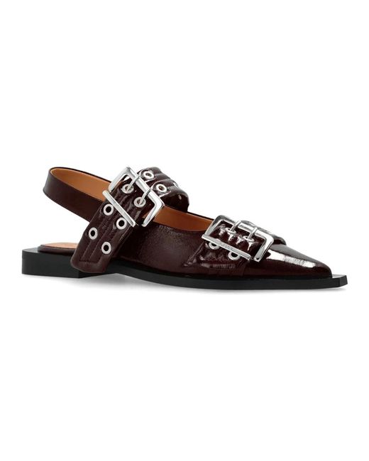 Ganni Brown Ballerinas