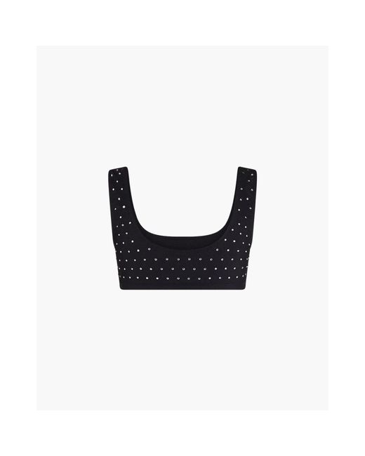 ANDAMANE Tops ,Zwart ,Spandex Sleeveless Tops in het Black
