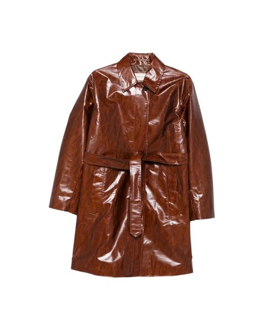Leather Jackets Dries Van Noten de color Brown
