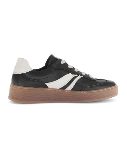 Gabor Schoenen ,Zwart ,Zwarte Vetersneaker in het Black