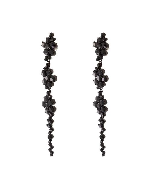 Simone Rocha Black Florale Ohrringe