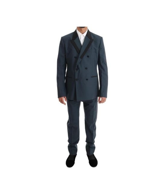 Dolce & Gabbana Blue Double Breasted Suits for men