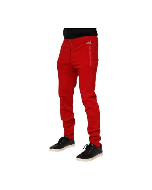 Dolce & Gabbana Red Sweatpants for men