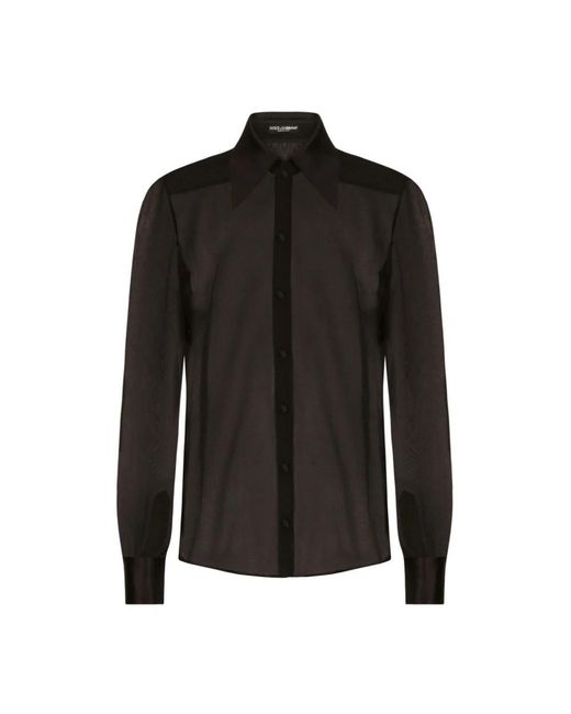 Dolce & Gabbana Black Silk Chiffon Shirt