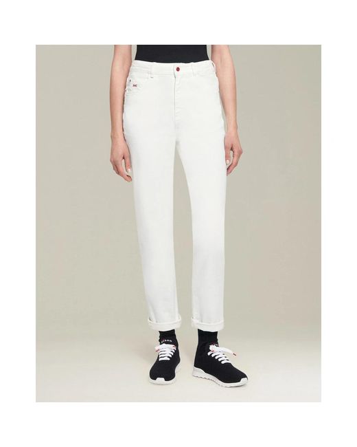Kiton Cropped Jeans in het White