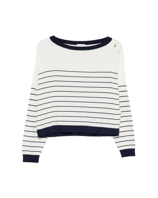 Liu Jo White Round-Neck Knitwear