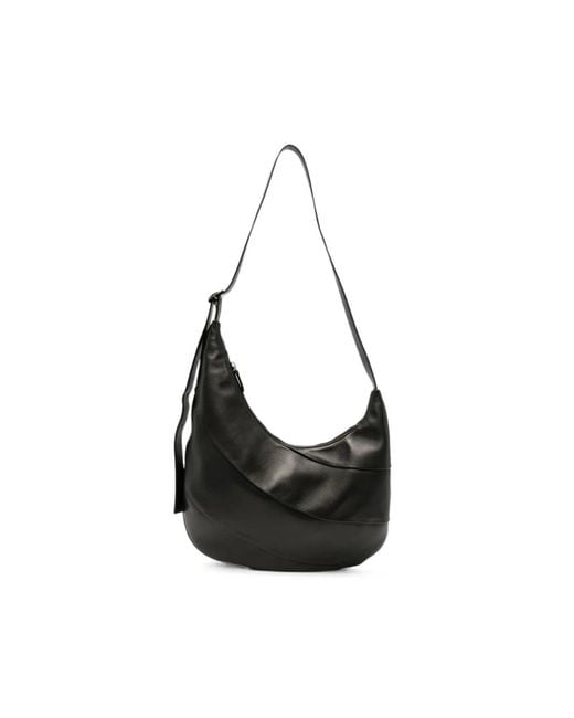 Hereu Black Fiblo Leather Shoulder Bag