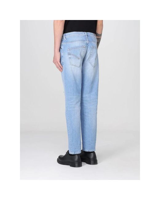 Dondup Distressed Straight Leg Jeans in het Blue voor heren