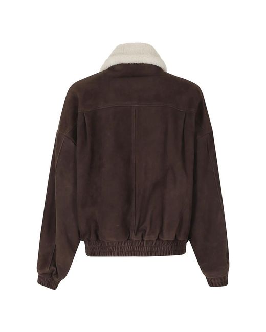 Leather Jackets Semicouture de color Brown