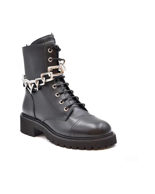 Giuseppe Zanotti Black Lace-Up Boots