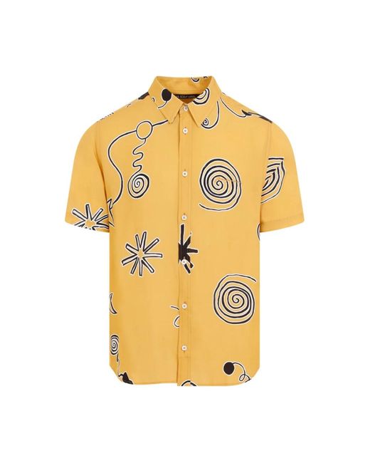 Camicia arancione con motivo a spirale di Jacquemus in Yellow da Uomo