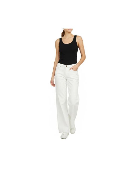 Sand White Wide Trousers