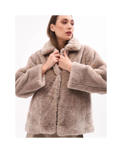 Jackets > faux fur & shearling jackets Marella en coloris Natural