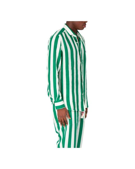 Mc2 Saint Barth Gestreiftes pamplona hemd in Green für Herren