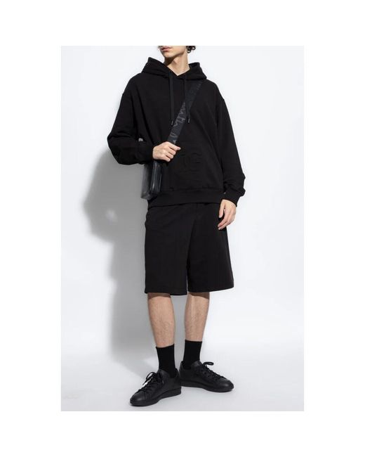 Dolce & Gabbana Baumwollshorts mit geprägtem logo in Black für Herren