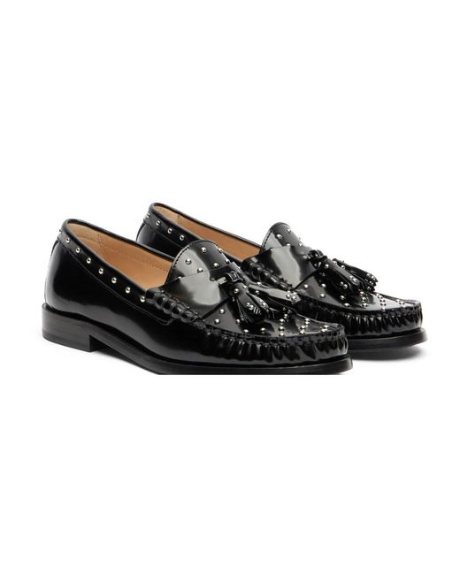 Stuart Weitzman Schoenen ,Zwart ,Leer Lottie Sostud Tassel Loafer in het Black