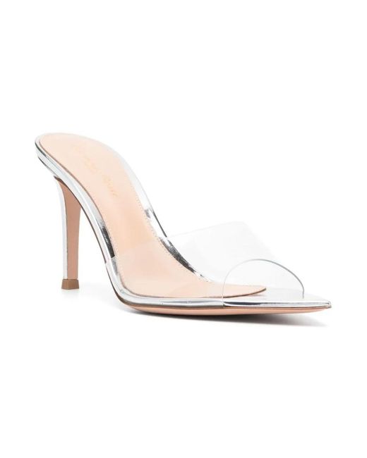 Gianvito Rossi White Heeled Mules