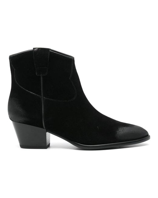 Ash Black Cowboy & Biker Boots