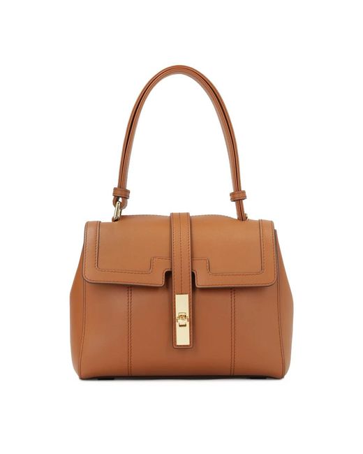 Kazar Brown Braune Handtasche Mit Klappe Und Griff