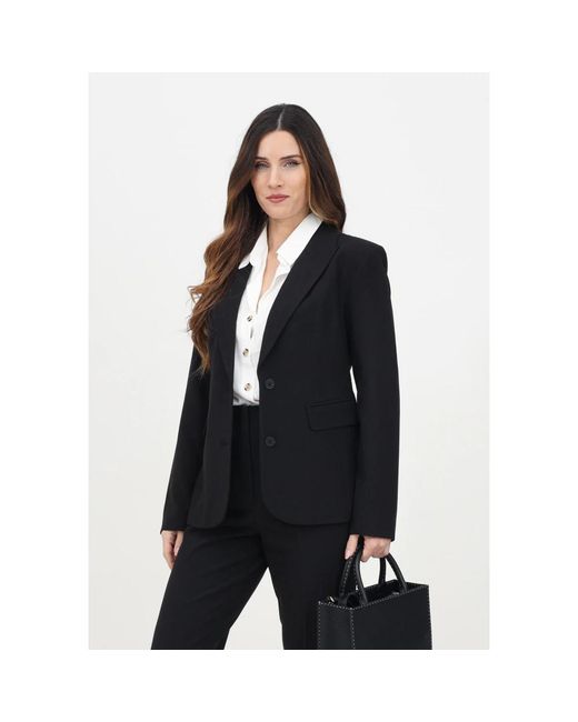 ONLY Jassen ,Zwart ,Gestructureerde Zwarte Jas Slim Fit in het Black