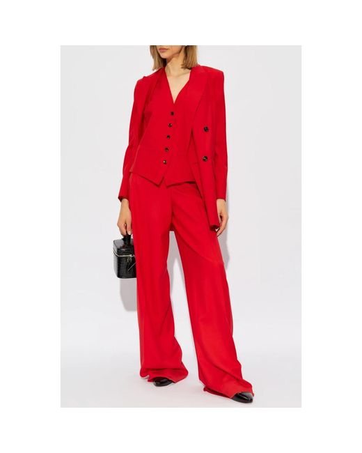 Max Mara Jassen ,Rood ,Double-Breasted Jacket Nebbie in het Red