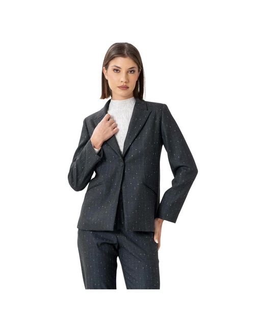 Kocca Jassen ,Grijs ,Leer Chic Blazer Stijl Glanzend Jasje in het Blue