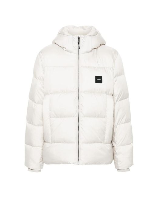 Calvin Klein White Winter Jackets for men