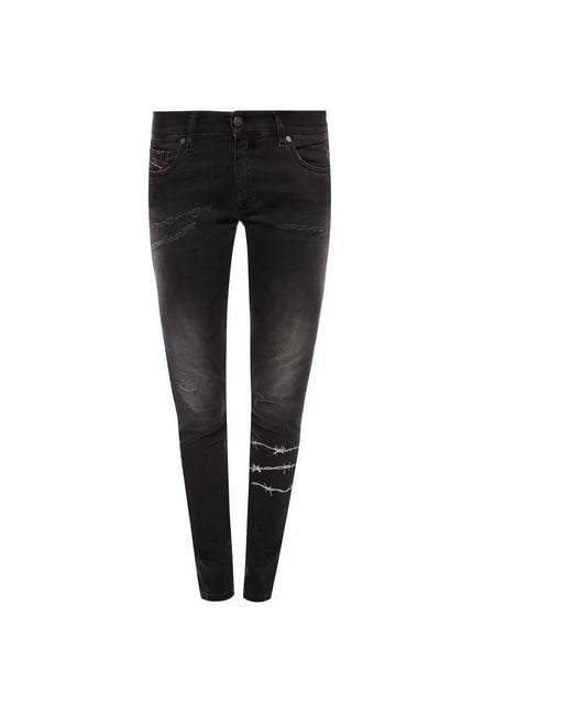 DIESEL Slandy Distressed Jeans in het Black