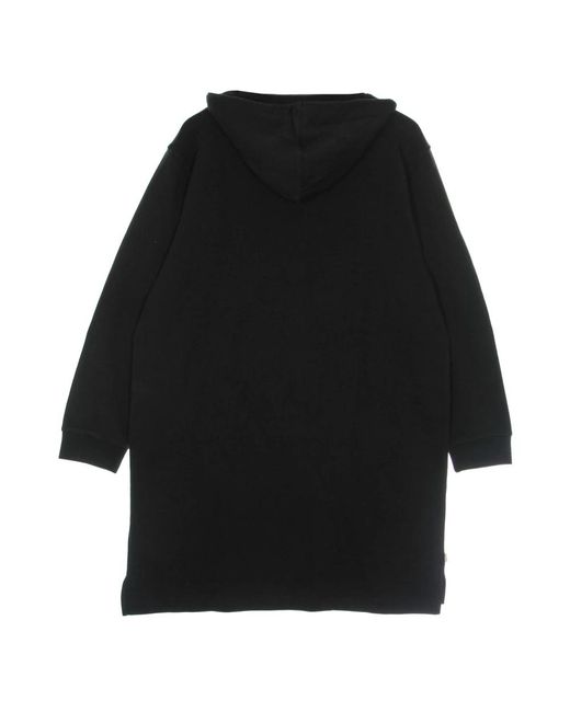 Timberland Kleedjes ,Zwart ,Katoen Zwarte Fleece Jurk Met Capuchon in het Black